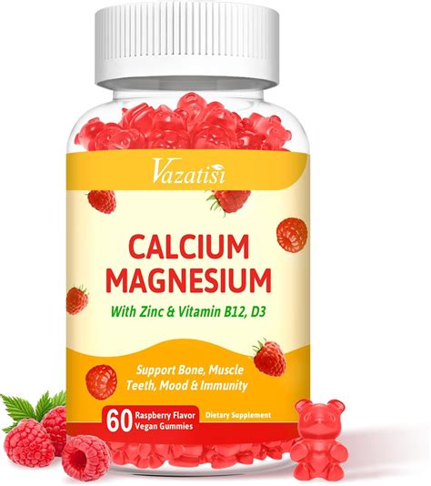 Amazon Calcium Magnesium Zinc Gummies With D3 B6 K2 1000mg