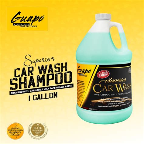 Guapo Car Care Solutions 1 Gallon Superior Car Wash Car Shampoo With Carnauba Wax 1 Gallon