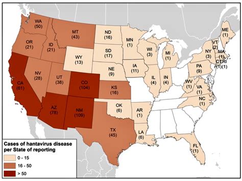 Cdc Hantavirus Cases Reported From 1993 To 2017 Bugs In The News