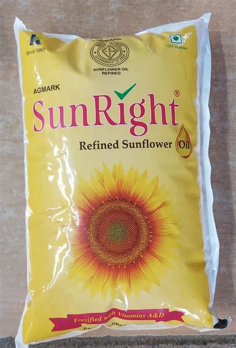 Refined Sunflower Oil Packaging Type Pouched Packaging Size Litre