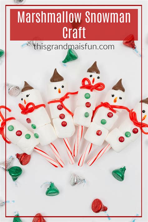 Snowman Craft With Marshmallows