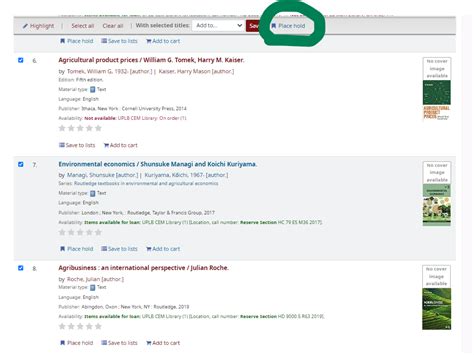 putting items  hold cem library