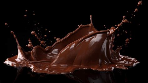 Realistic Chocolate Splash Dark Cocoa On Food 3d PNG And Vector With