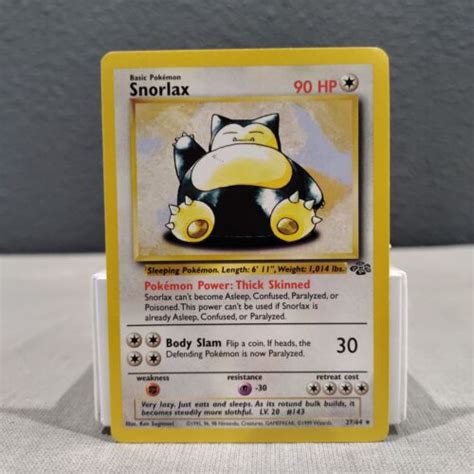 Snorlax 27 64 Jungle Unlimited Non Holo Rare Pokemon Card EBay