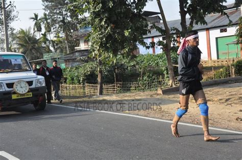 LONGEST DISTANCE RUN BAREFOOT IN 24 HOURS (MALE) - Asia Book of Records