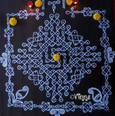 16 Dots Sikku Kolam Margazhi Kolam Dhanurmasa Muggulu | Vinns Kolam