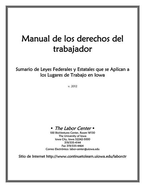 PDF Manual de los derechos del trabajador Acta de Estándares