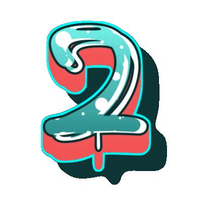 Number 2 Typography Sticker by The3Flamingos