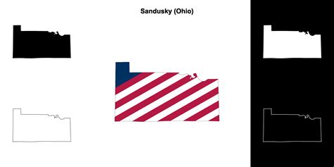 Sandusky County, Ohio outline map set 43577030 Vector Art at Vecteezy