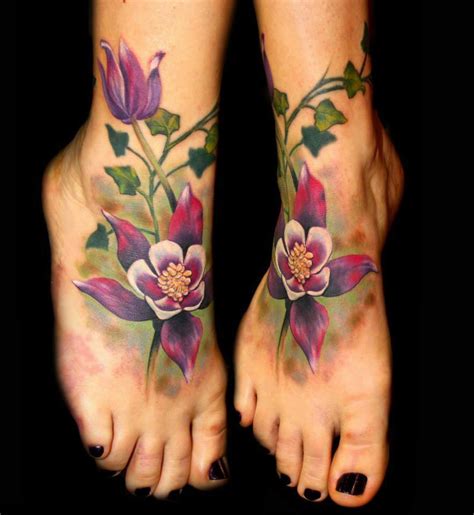 34 Stunning Top Of Foot Flower Tattoos Ideas