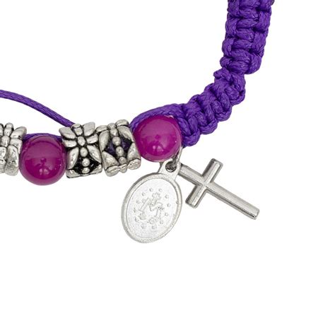 Bracciale Decina Con Grani E Corda Viola Al Miglior Prezzo Myriam