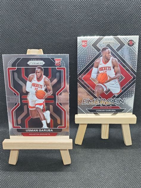 2021 22 Panini Prizm USMAN GARUBA Base AND Rookie Emergent ROCKETS RC