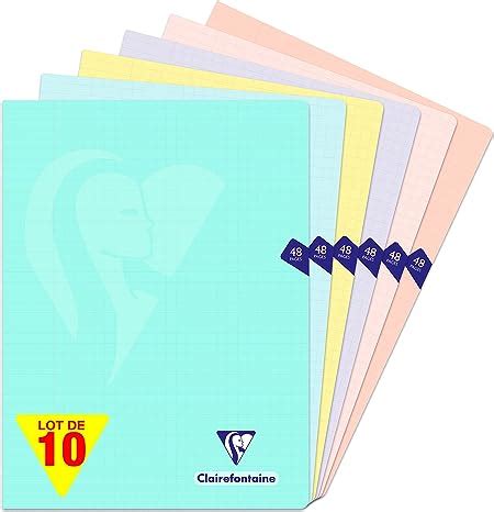 Clairefontaine 308311C Lot de 10 Cahiers Agrafés Mimesys PASTEL 24x32