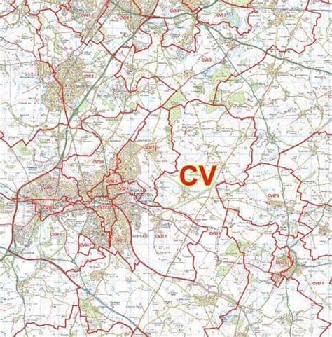 Coventry - CV - Postcode Sector Wall Map