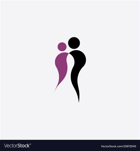 Man And Woman Holding Hands Love Concept Logo Vector Image