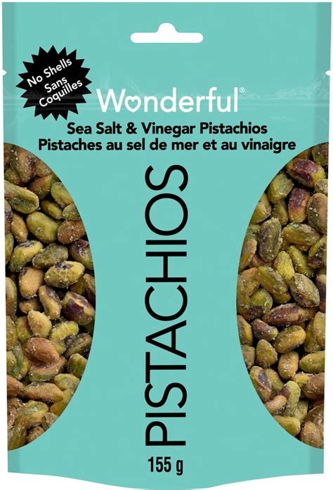 Wonderful Pistachios No Shell Sea Salt Vinegar Pistachios 155 G