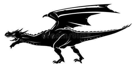 Dragon Rage Side View Silhouette Stock Vector - Illustration of fantasy, anger: 207616664