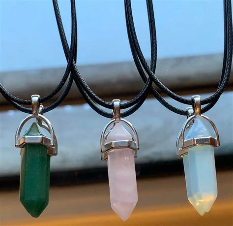 Real Crystal Pendant Necklaces Etsyde