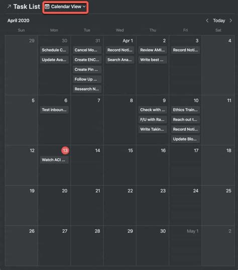 How to Use Calendar View in Notion - with Screenshots - The Productive Engineer