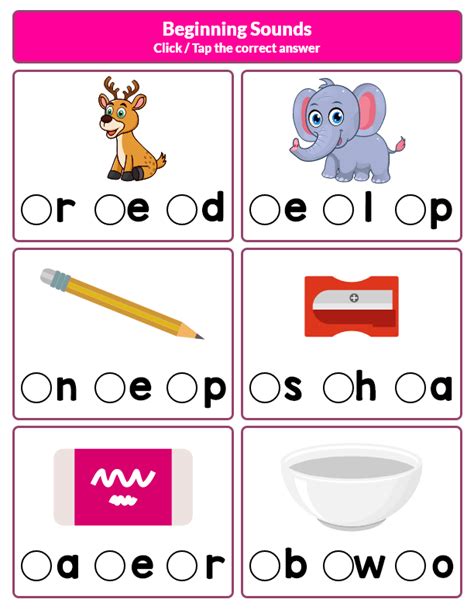 Phonics Worksheets Find Beginning Sounds Set 2 Your Home Teacher