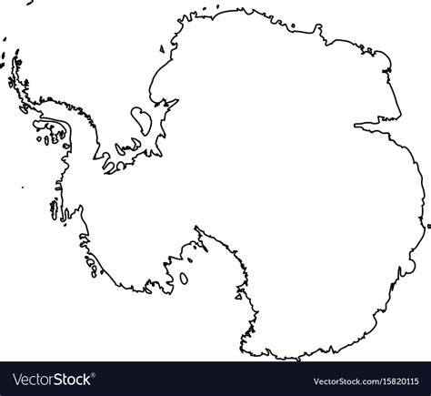 Map of antarctica black outline high detailed Vector Image