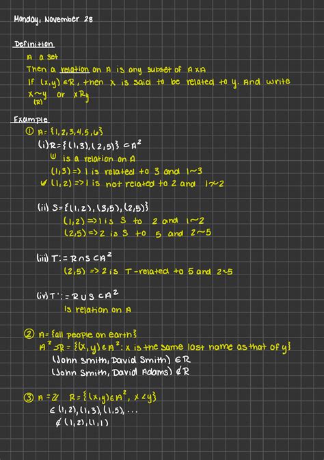 Intro To Discrete Math Relations Monday November 28