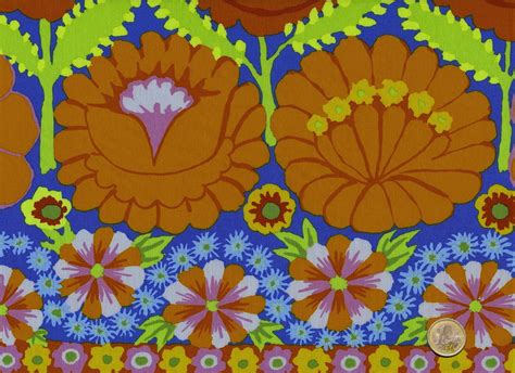 Kaffe Fassett Orange Embroidered Flower Border Eifelquilts