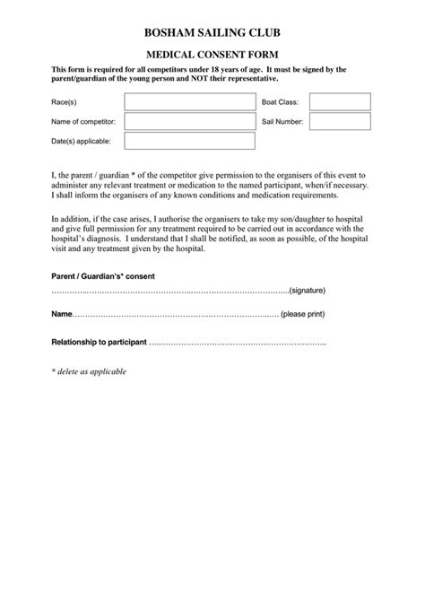 Medical Consent Form Download Free Documents For Pdf Word And Excel