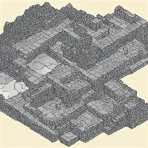 Isometric View Of The Outside Of A Cave Colored Stable Diffusion