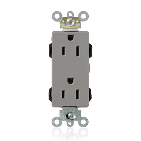 Leviton Decora Plus Lev Lok M1626 GY 1 Phase Duplex Heavy Duty Self