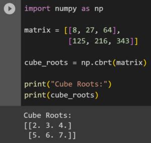 Numpy Cbrt In Python Calculating Cube Roots In Numpy Codeforgeek