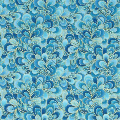 Timeless Treasures Fabric Timeless Treasures Shimmer Petals Turquoise