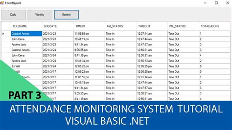 Ep Employee Time In Out Insert Daily Timein Out Visual Basic Net Youtube