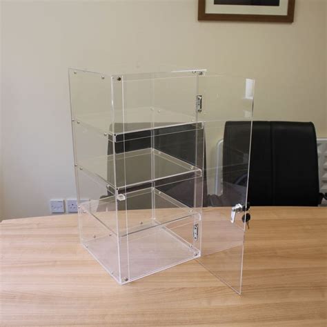 Folding Flat Packed Acrylic Display Lockable Cabinet Box Case Shop