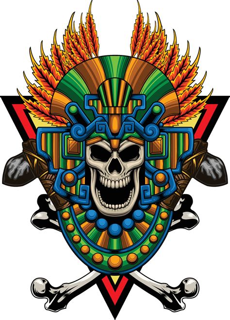 Vector illustration of aztec skull 38926472 Vector Art at Vecteezy