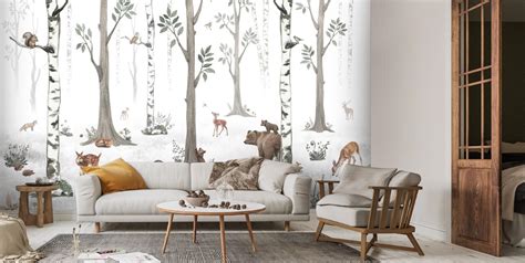 White Forest Wallpaper | Wallsauce UK