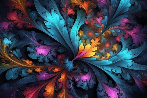 Premium Photo Chaotic Fantasy Fractals Colorful D Rendering For