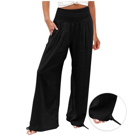 Aloohaidyvio Pants Clearancewomens Loose Wide Leg Pants High Waist