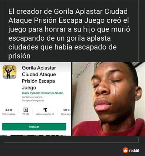 Gorila aplastar Ciudad ataque prisión escapa juego Meme subido por