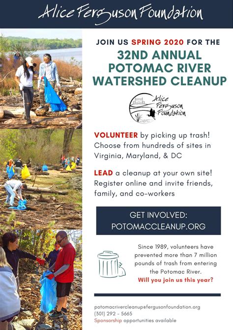 April 18 2020 32nd Annual Potomac River Watershed Cleanup