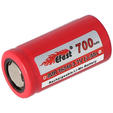 Efest IMR16340 700mAh 3 7V Mit Pluspol Flach Li Ion Akku 33 80x16 6mm