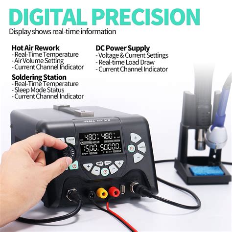 Mua 853D 5A II 3 In 1 Hot Air Rework Soldering Iron Station And DC