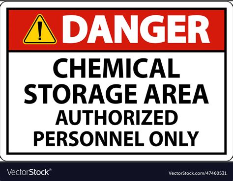 Danger Chemical Storage Area Authorized Personnel Vector Image