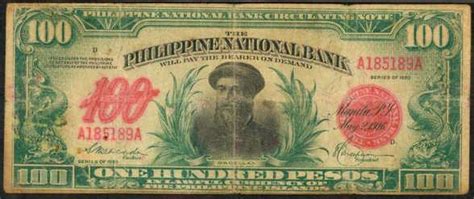 Series Of 1920 One Hundred Pesos Philippine National Bank Circulating