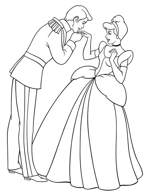 Walt Disney Coloring Pages - Prince Charming & Princess Cinderella ...