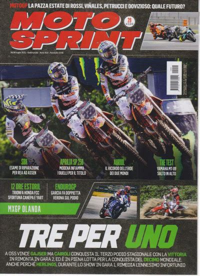 Motosprint N 29 20 26 Luglio 2021 Settimanale Italiano EDICOLA