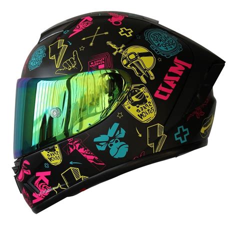 Casco Kov Aircut Smash Multi Color Para Moto Mica Iridium Meses Sin