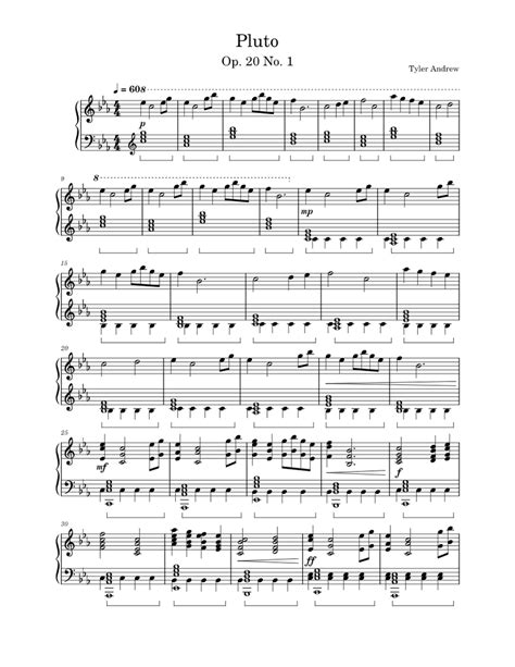 Pluto Sheet Music For Piano Solo Easy