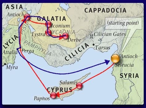 Map Of Pauls First Missionary Journey - Maps For You