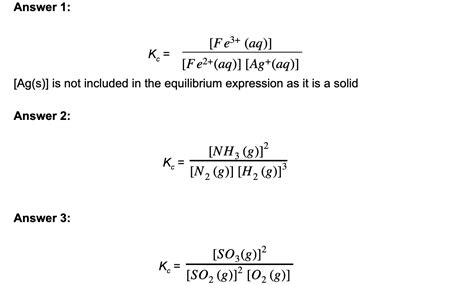 Equilibrium Constant Kc Edexcel International A Level Chemistry Revision Notes 2017